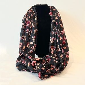 Floral Black and Pink Women's Scarf